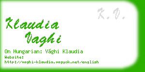 klaudia vaghi business card